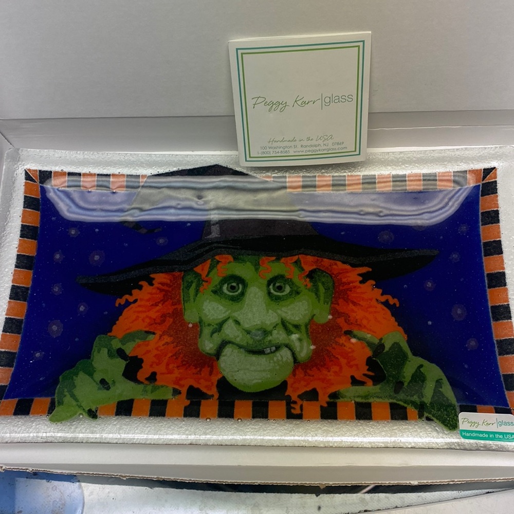Peggy Karr Halloween platter brand new in box. Never used